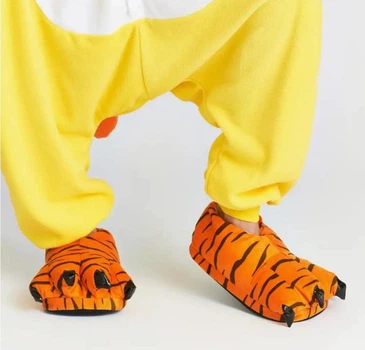 Капці-кігурумі Пазурі Лапи Тигра Для Дівчинки My Kigu Домашні М'які Плюшеві Помаранчевий 25-33 (Д13052)