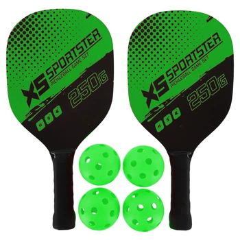 Набор для пиклбола Xs-Sportster 250G 2 ракетки + 4 мяча с чехлом Green-Black