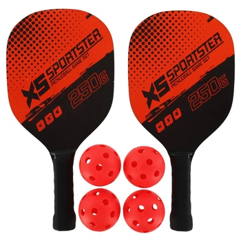 Набор для пиклбола Xs-Sportster 250G 2 ракетки + 4 мяча с чехлом Red-Black