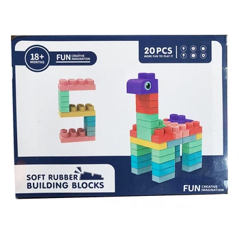Мягкий силиконовый конструктор для детей Soft rubber building blocks 20 шт (NO.6601)
