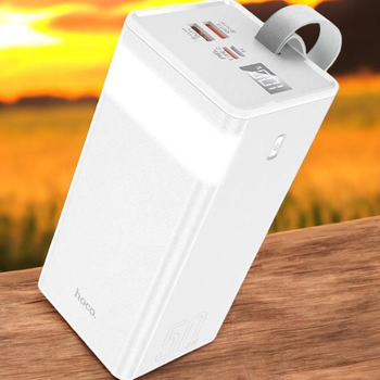 Багатопортовий зовнішній портативний акумулятор- павербанк HOCO JA 50000mAh, 22.5w з вбудованим ліхтариком (68)