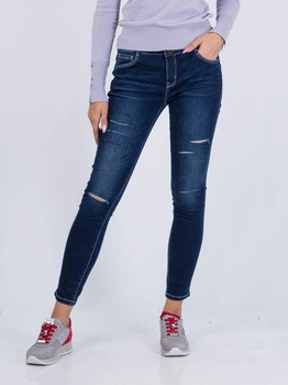 Завужені джинси з декоративними розрізами Vero Moda 317149507 L (83476L) Синій