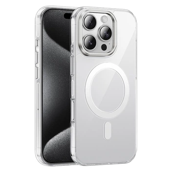 Магнітний прозорий чохол Premium hoco. AS9 Invisible magnetic Magsafe для Apple iPhone 16 Pro накладка для телефону айфон 16 про з кутовими повітряними подушками, прихована підставка для об’єктива Transparent