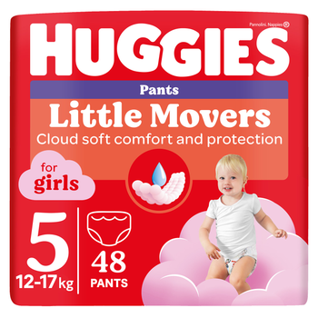 Підгузки-трусики Huggies Little Movers/Pants 5 Mega 12-17 кг для дівчаток 48 шт (5029053547626)