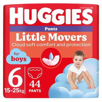 Підгузки-трусики Huggies Little Movers/Pants 6 Mega 15-25 кг для хлопчиків 44 шт (5029053547657)