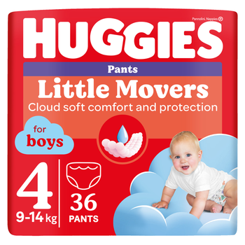Подгузники-трусики Huggies Little Movers/Pants 4 Jumbo 9-14 кг для мальчиков 36 шт (5029053564265)