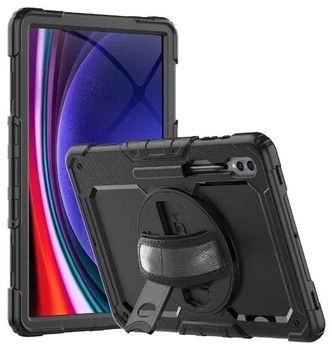 Чехол Carbon Armor Cover Tablet на Samsung Galaxy Tab S10 Ultra (14.6") / защитный чехол для планшета с ремешком в комплекте / (черный)