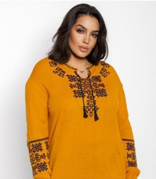 Женский джемпер вышиванка Писанка 2XL-4XL (52-60) Желтый