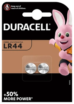 Батарейка лужна Duracell LR44 (A76/V13G76A), 1.5V, блістер 2шт