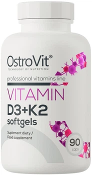 Витамин D3 + Витамин K2 OstroVit 90 капсул (5903246221688)