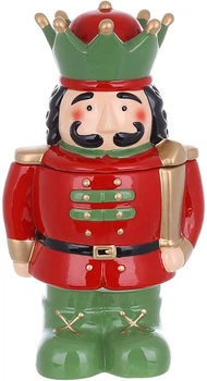 Новогодняя банка для сладостей Nutcracker красно-зеленая 1,5мл