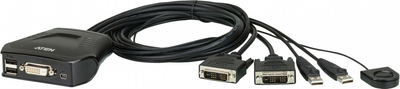 Przełącznik KVM ATEN CS22D USB 2.0 DVI Black (CS22D)