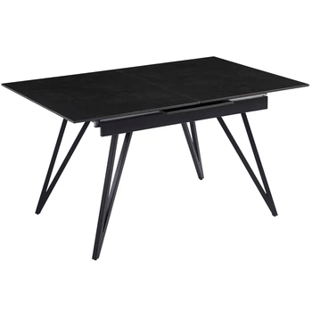 Дизайнерський розкладний обідній стіл Just Relax “Naples DARK GRAPHITE” min140x80 max180х80 з Керамічною Темно-сірою поверхнею