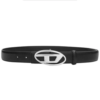 Ремень женский с логотипом DIESEL OVAL D LOGO B-1DR W belt Черный