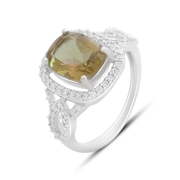 Серебряное кольцо с Султанит султанитом 3.8ct, вес изделия 3,83 гр (2171324)