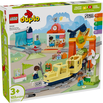 Zestaw klocków LEGO DUPLO Town Duży interaktywny pociąg miejski 103 elementy (10428)