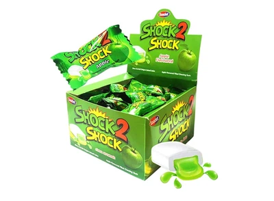 Жевательная резинка с жидким центром Shock2 со вкусом яблока 100шт