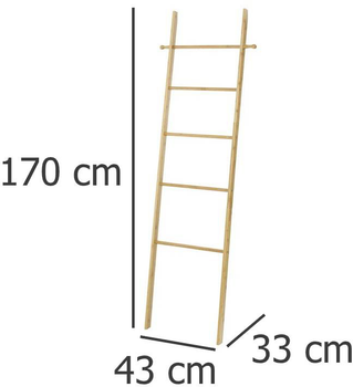 Драбина для рушників Wenko Bahari з бамбука з 5 перекладинами та 2 гачками (4008838248461)