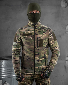 Тактична флісова кофта вставками з плащової тканини Tactical Fleece Jacket Multicam L