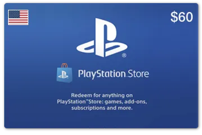 Картка поповнення Playstation PSN Gift Card 60 USD