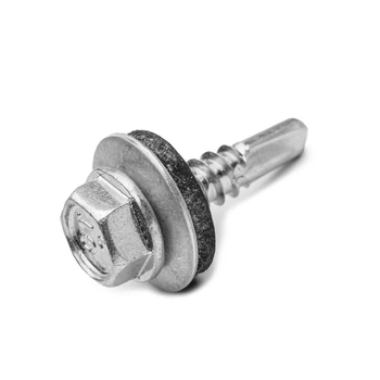 Саморез для кровли со сверлом 4,8х19 RAL7004 для дерева max=2 TEX-HF цинк (50шт.) [9T62P0009T5RAL7004] Metalvis