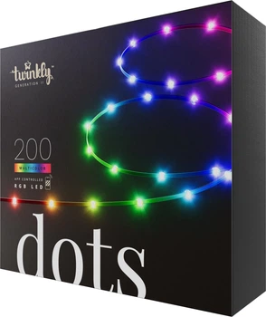 Girlanda LED Smart Twinkly Dots Lights RGB 200 IP44 10 m kabel USB-C Przezroczysty (TWD200STP-TEU)