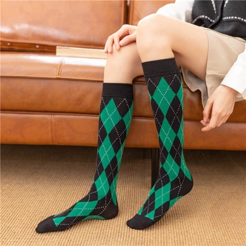 Жіночі гольфи гетри довгі шкарпетки Honey Fashion Accessories 35-39р зелено-чорний (1-156)