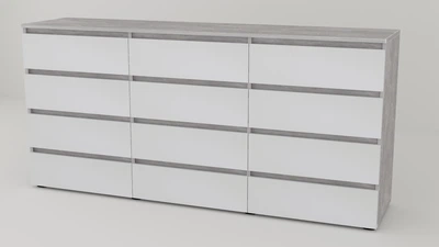 Комод Алекса СН-444 /45 190х45х90 см белый/индастриал