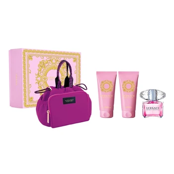 Versace Bright Crystal (туалетная вода 90 мл + лосьон для тела 100 мл + гель для душа 100 мл + сумка) (женские) 90+100+100мл. Набор