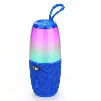 Портативная колонка TG644 5W с RGB подсветкой и ремешком, музыкальные колонки для улицы. Цвет: синий