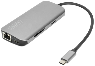 Stacja dokująca Digitus USB Type-C 8 Ports Silver (DA-70884)