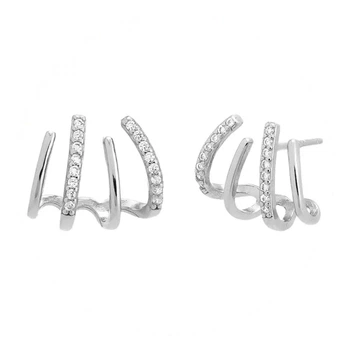Сережки пусети з камінням ShinyClaws, сріблясті