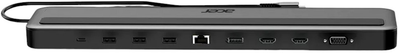 Док-станція Acer USB Type-C - USB 3.0 x3, USB Type-C, HDMI x2, DP, VGA, RJ-45, SD, Micro SD, 3.5 mm Black (HP.DSCAB.015)