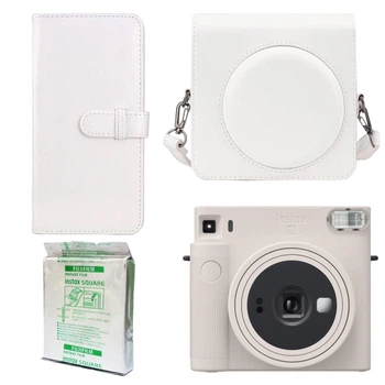 Подарунковий набір камера миттєвого друку Fujifilm Instax Square SQ1 Chalk White / Чохол білий / Фотоальбом (80 фото) / Фотопапір (10 знімків)