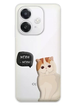 Прозрачный силиконовый чехол iSwag для Oppo A3 / A3x с рисунком - Котенок (ISOA3A3X43)
