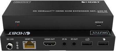 Przedłużacz KVM Digitus HDBaseT HDMI Cat 6A/7/8 150 m Black (DS-55522)