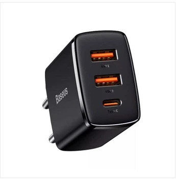 Сетевое Зарядное Устройство Baseus Compact Quick Charger 30W (Type-C + 2USB) Black