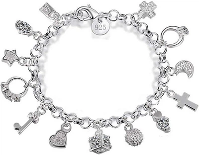 Женский браслет с подвесками Silver