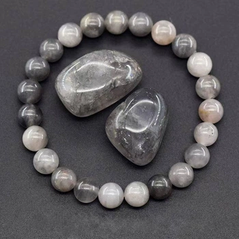 Браслет из натурального серого агата Claud Water Agate