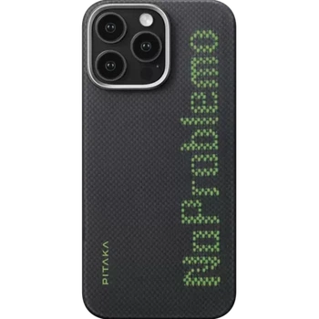 Карбоновый светящийся чехол Pitaka x Aries Tactile Woven Case NoProblemo для iPhone 16 Pro Max (KI1601NOP)