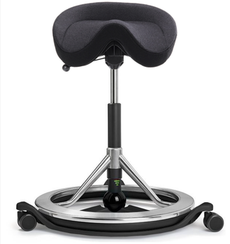 Стул седло для активного сидения Backapp Smart Nordic Wool, Alu, Black ball, Wheels Black Grey