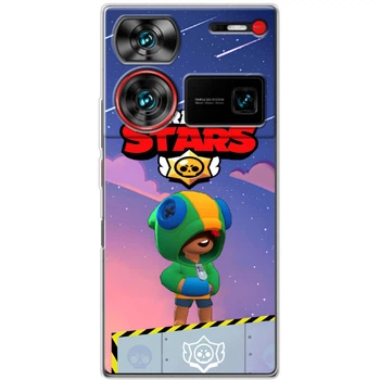 Силиконовый Чехол с Картинкой для ZTE Nubia Z60 Ultra Принт (Бравл Старс Леон, Brawl Stars Leon) (61060-ysm025)