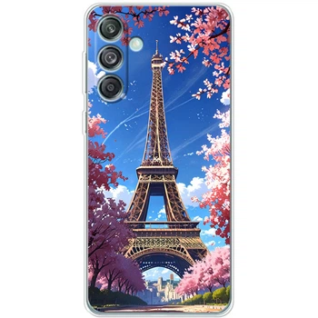 Силиконовый Чехол с Картинкой для Samsung Galaxy M55 5G (M556) Принт (Париж, Эйфелева Башня) (59740-ysm036)