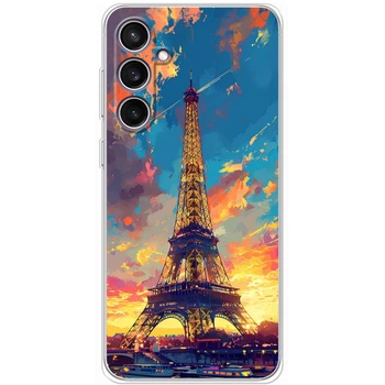 Силиконовый Чехол с Картинкой для Samsung Galaxy S24 FE (S721) Принт (Париж, Эйфелева Башня) (60121-ysm038)