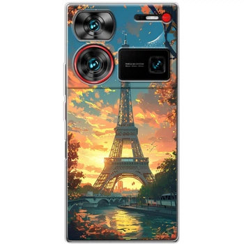 Силиконовый Чехол с Картинкой для ZTE Nubia Z60 Ultra Принт (Париж, Эйфелева Башня) (61060-ysm037)