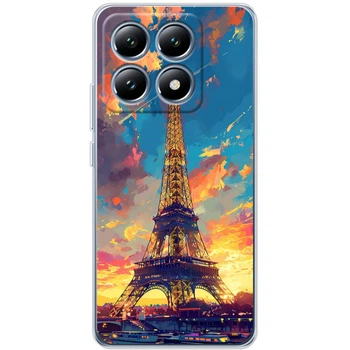 Силиконовый Чехол с Картинкой для Xiaomi 14T Принт (Париж, Эйфелева Башня) (60122-ysm038)