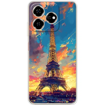 Силиконовый Чехол с Картинкой для ZTE Nubia V60 Принт (Париж, Эйфелева Башня) (58283-ysm038)