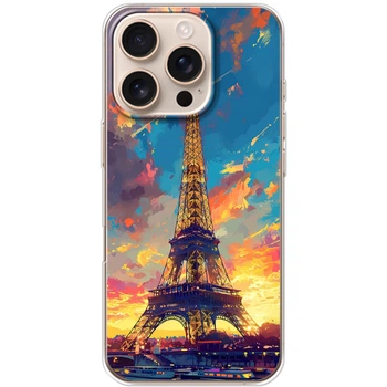 Силиконовый Чехол с Картинкой для iPhone 16 Pro Принт (Париж, Эйфелева Башня) (58617-ysm038)