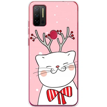 Силиконовый Чехол с Картинкой для Ulefone Note 11P Принт (Новогодний, Котик с Рожками) (59772-ysm1888)