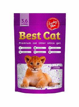 Наполнитель для кошачьего туалета F.O.X. Best Cat Lavender силикагелевый с ароматом лаванды 3.6 л SGL004